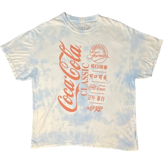 Coca-Cola Other - Coca-Cola Classic Men's Tie Dye Graphic T-Shirt Blue White International Logo L